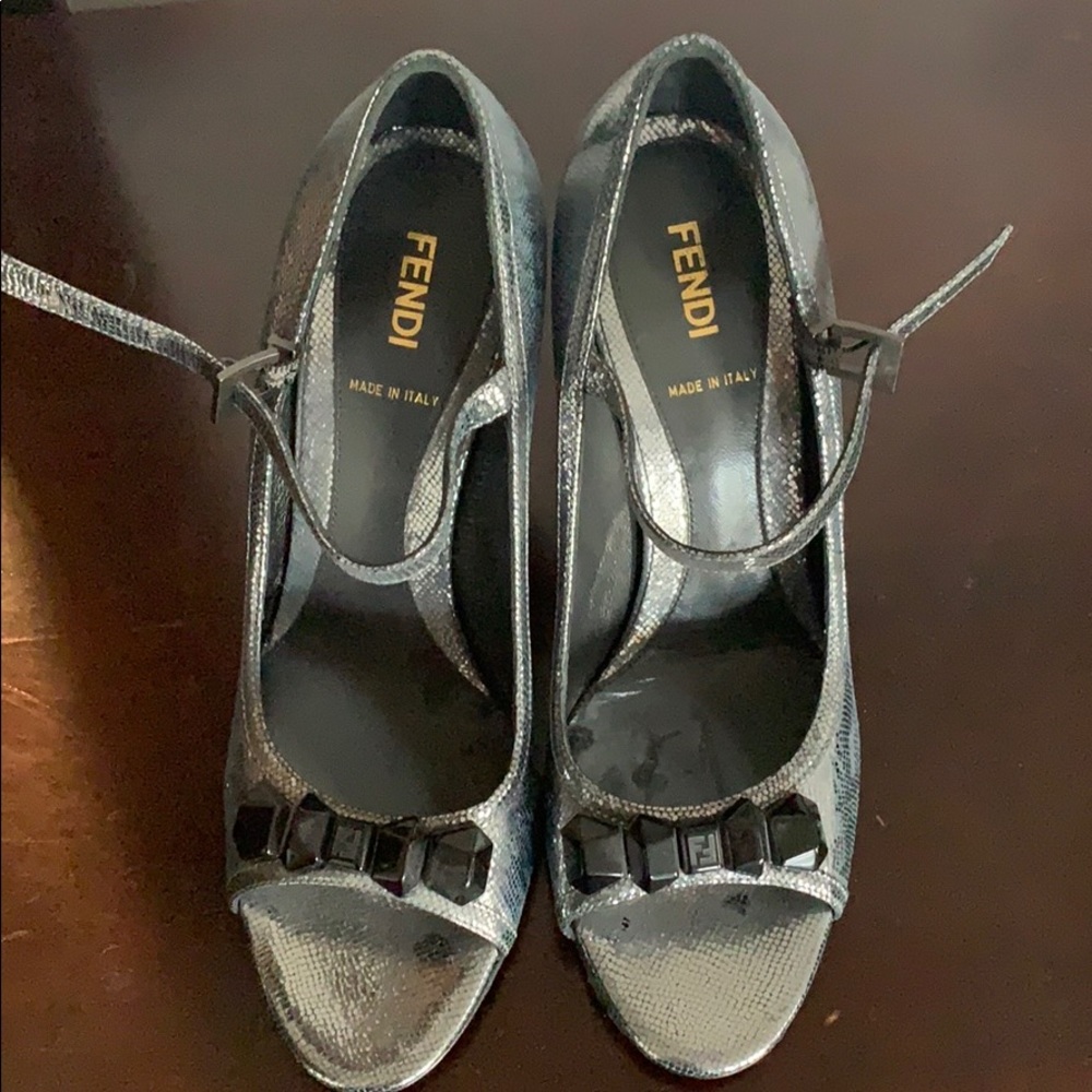 Fendi silver sandal